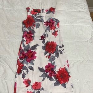 Floral Print Sleeveless Fitted Dress